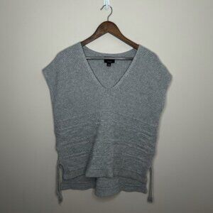 Anthropologie Lumière Sweater Short Sleeve V Neck Grey Medium